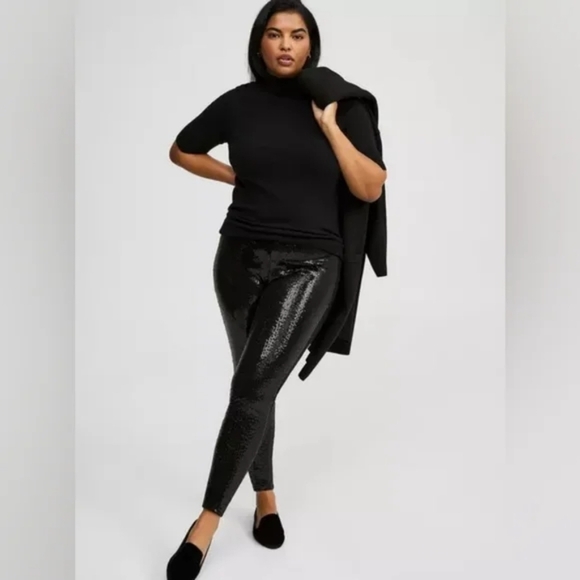 Torrid Full-Length Sequin Legging - Black - NWT - Size 4 - Picture 4 of 4